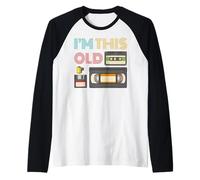 Vintage Retro Style Diskette Video Cassette I'm This Old Raglan Baseball Tee