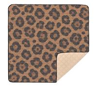 Vintage_Retro Style Leopard Print Wallpaper 2 Soft Foam Baby Play Mat for Indoor Outdoor Washable Playroom Activity Mat for Babies Infants Toddlers, 50'' x 50''