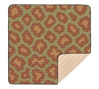 Vintage_Retro Style Leopard Print Wallpaper Large Stylish Baby Gym & Activity Mat for Indoor Outdoor Comfortable Infant Play Mat for Babies Infants Toddlers, 50'' x 50''