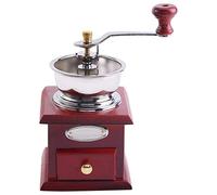 Vintage Retro Style Manual Coffee Grinder Manual Coffee Grinder Coffee Bean Grinder with Extra Storage Jar Mini Coffee Grinder Home Office Decoration-Red Wood