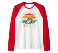 Vintage Retro Style Pine Wildlife Animal Respect The Numbat Raglan Baseball Tee