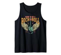 Vintage Retro Style Playing Music Guitar Forever Rock N Roll Tank Top