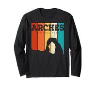 Vintage Retro Style Skyline Arches Utah Arches National Park Long Sleeve T-Shirt