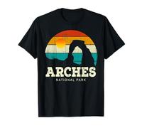 Vintage Retro Style Skyline Arches Utah Arches National Park T-Shirt