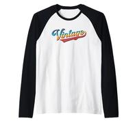 Vintage Retro Sunset 70s 80s Throwback Aesthetic Groovy Raglan Baseball Tee