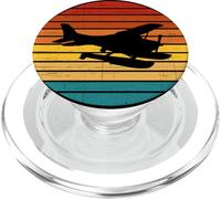 vintage retro sunset distressed airplane flying seaplane PopSockets PopGrip for MagSafe