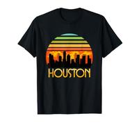 Vintage Retro Sunset Downtown Houston Skyline Value Graphic T-Shirt