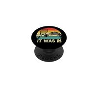vintage retro sunset funny it was in tennis sport racket art PopSockets Adhesive PopGrip