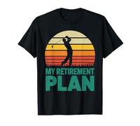 Vintage Retro Sunset My Retirement Plan Golf T-Shirt