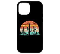 vintage retro sunset saguaro cactus cacti desert plant art Case for iPhone 12 mini