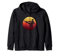 Vintage Retro Taekwondo Karate Fighter Sunset Martial Arts Zip Hoodie