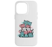 Vintage Retro Trans Pride Cat Cluster - Subtle LGBTQ+ Design Case for iPhone 14 Pro Max