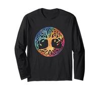 Vintage Retro Tree of Life Spiritual Celtic Nordic Mythology Long Sleeve T-Shirt