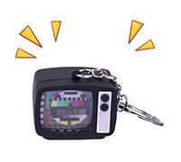 Vintage Retro TV Keychain With Sound & Light - 90s Style Miniature Television Keyring | Quirky Backpack Charm & Suitcase Accessory | Nostalgic Birthday Gift, Stocking Filler & Secret Santa For Kids &