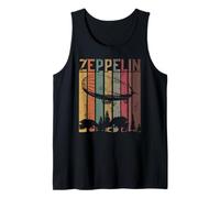 Vintage Retro Zeppelin - Dirigible Airship Distressed Tank Top