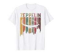 Vintage Retro Zeppelin - Dirigible Airship Distressed Value Graphic T-Shirt, Men, White, L