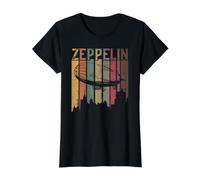 Vintage Retro Zeppelin - Dirigible Airship Distressed Value Graphic T-Shirt, Women, Black, XL