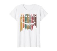 Vintage Retro Zeppelin - Dirigible Airship Distressed Value Graphic T-Shirt, Women, White, XL