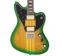 VINTAGE REVO SERIES INTEGRA GUITAR - GREEN/YELLOW BURST