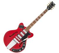 VINTAGE REVO SERIES SUPERTHIN GUITAR - CHERRY RED