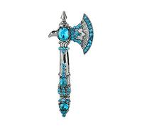 Vintage Rhinest Axe Brooch, Brooch Vintage Tomahawk, Mini Axe Rhinest Brooch Pin, Silver Axe, Antique Tomahawk Pin with Secure Closure for Women - Perfect for Events and Daily Wear
