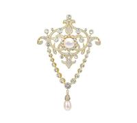 Vintage Rhinestone Brooch Pin for Women - Refined Baroque Style Pearl Brooch with Austrian Crystals for Dresses, Coats, and Sweaters - Great Gift for Any Occasion