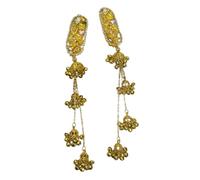 Vintage Rhinestones Hair Clip With Elegant Tassels Creative Dangling Barrettes For Ethnic Cultural Occasion Everyday Use