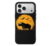 Vintage Rhinoceros Rhino Bats Moon Case Compatible with iPhone 17/17 Air/17 Pro/17 Pro Max TPU Protective Cover Anti-Scratch