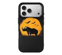 Vintage Rhinoceros Rhino Bats Moon Case Compatible with iPhone 17/17 Air/17 Pro/17 Pro Max TPU Protective Cover Anti-Scratch