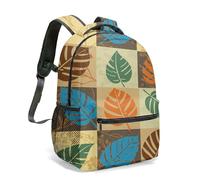 Vintage Rhombus Rose Backpack, All-over Print Geometric Floral Daypack for Kids Teens, Retro Patchwork 16 Inch School Bag (02)