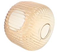 Vintage Ribbed Glass Lampshade E26 E27 Replacement for Table Lamps | Glass Lampshade, Amber Tone, Glare-free Illumination, Easy Clean, Kitchen Gatherings, Striped Lantern Style