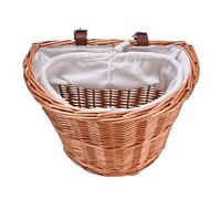 Vintage Ride Tote - Elegant Wicker Shells, Pet Friendly Basket | Bike Mount Bag, Open Top Entry, Padded Bottom Support, Secure Clip Harness, Safety Lid Cover, Long lasting Relaxed Ride for Dogs Cats