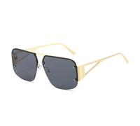 Vintage Rimless Women Sunglasses 2024 New Trending Punk Candy Color Sun Glasses Female Shades UV400 Gradient Eyewear(Color:Black)