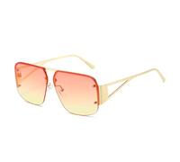 Vintage Rimless Women Sunglasses 2024 New Trending Punk Candy Color Sun Glasses Female Shades UV400 Gradient Eyewear(Color:Pink)
