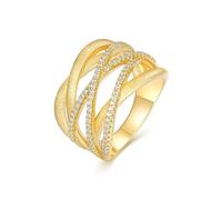 Vintage Ring, Eternity Rings Matte X Cross Ring with 1mm Moissanite 0.4ct Gold 18K Yellow Gold Size M 1/2