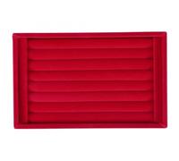 Vintage Ring Holder Velvet Jewelry Ring Earring Insert Display Cufflinks Organizer Box Wooden Flat Stackable Tray Holder Storage Showcase(Red)