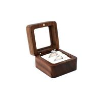 Vintage Ring Holder Wooden Jewelry Box Lover Ring Display Engagement Wedding Couples Storage Holder Marriage Anniversary Love(White-Double)