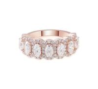Vintage Ring, Rings for Women Marriage 14K Rose Gold with Oval Shape Moissanite Size T 1/2
