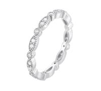 Vintage Ring Set, Pre Engagement Ring Marquise White Gold with Round Shape Moissanite Platinum 950 Size V 1/2