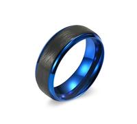 Vintage Rings, Wedding Rings for Her Tungsten Blue Black Size T 1/2 Matte Brushed 8mm Personalized Gifts for Mother Engagement Jewelry