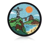 Vintage Rio de Janeiro Christ Statue Cable Car Embroidered Iron On Patch