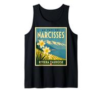 Vintage Riviera Vaudoise Narcissus Swiss Travel Tank Top