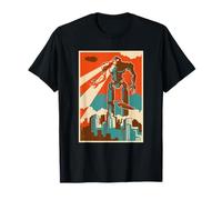 Vintage Robot Attacking City Retro Inspired Gift for Kids T-Shirt