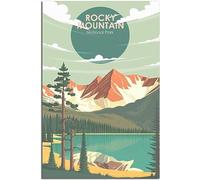 Vintage Rocky Mountain National Park Sunset Travel Poster Art Print Retro Wall Art Canvas Poster Room Decor Home Decor Unframed 30x45cm