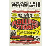 Vintage Rolling Stones Rock & Roll Concert Gig Band Advertisement Poster Print (A3 Framed - White Frame)