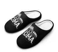 Vintage Roman Architecture Breathable Slippers Women Slip On Winter Warm House Slippers Shoes Bedroom 7-8(39-40