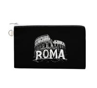 Vintage Roman Architecture Portable Canvas Coin Purse Fashion Pencil Case Travel Makeup Bag