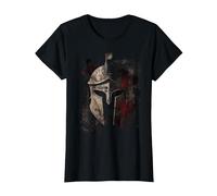 Vintage Roman Gladiator Helmet Warrior Arena Gym T-Shirt, Women, Black, X-Large