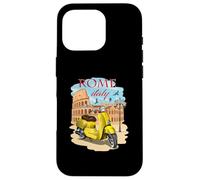 Vintage Rome Italy Retro Scooter In Front Of The Colosseum Case for iPhone 16 Pro