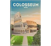 Vintage Rome Italy Skyline Travel Poster Retro Wall Art Canvas Poster Art Print Home Decor Room Decor Unframed 50x75cm